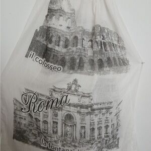 White Scarf with ROMA print